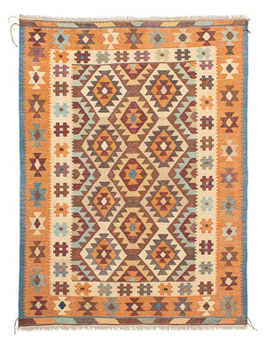 Kelim-tæppe - orientalsk - 208 x 154 cm - flerfarvet