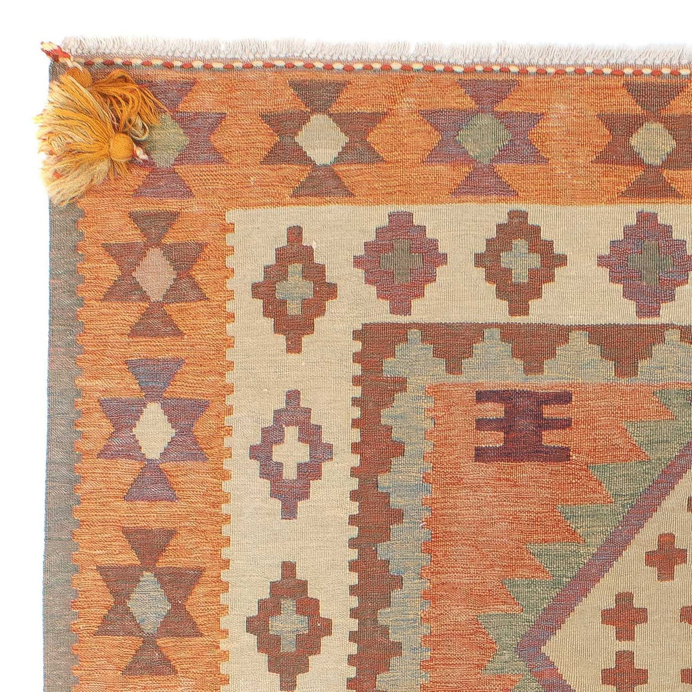 Moderne kilim Tæppe 203x150cm - Uldtæppe