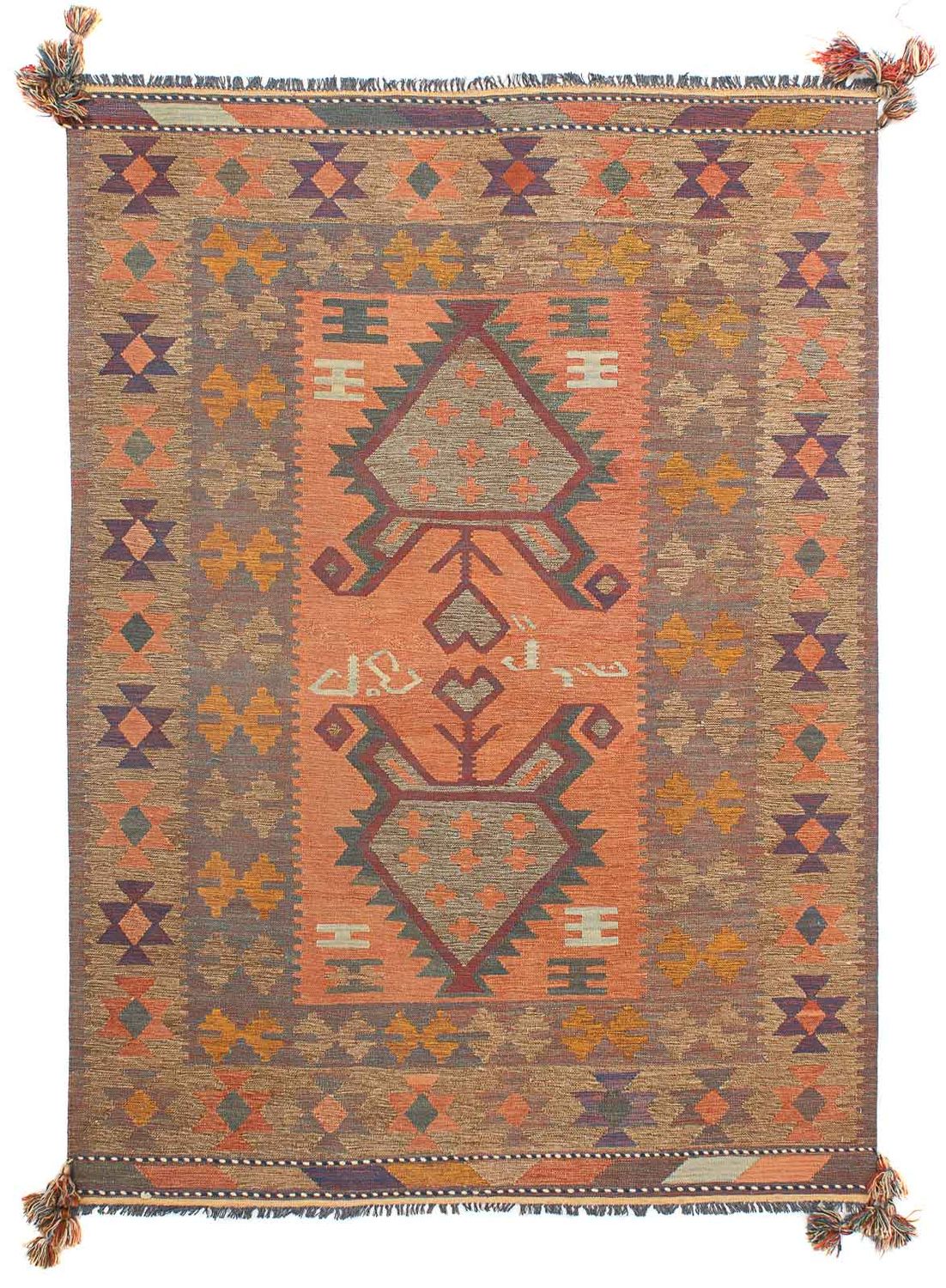 Kelim-tæppe - orientalsk - 211 x 148 cm - flerfarvet