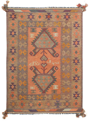Kelim-tæppe - orientalsk - 211 x 148 cm - flerfarvet