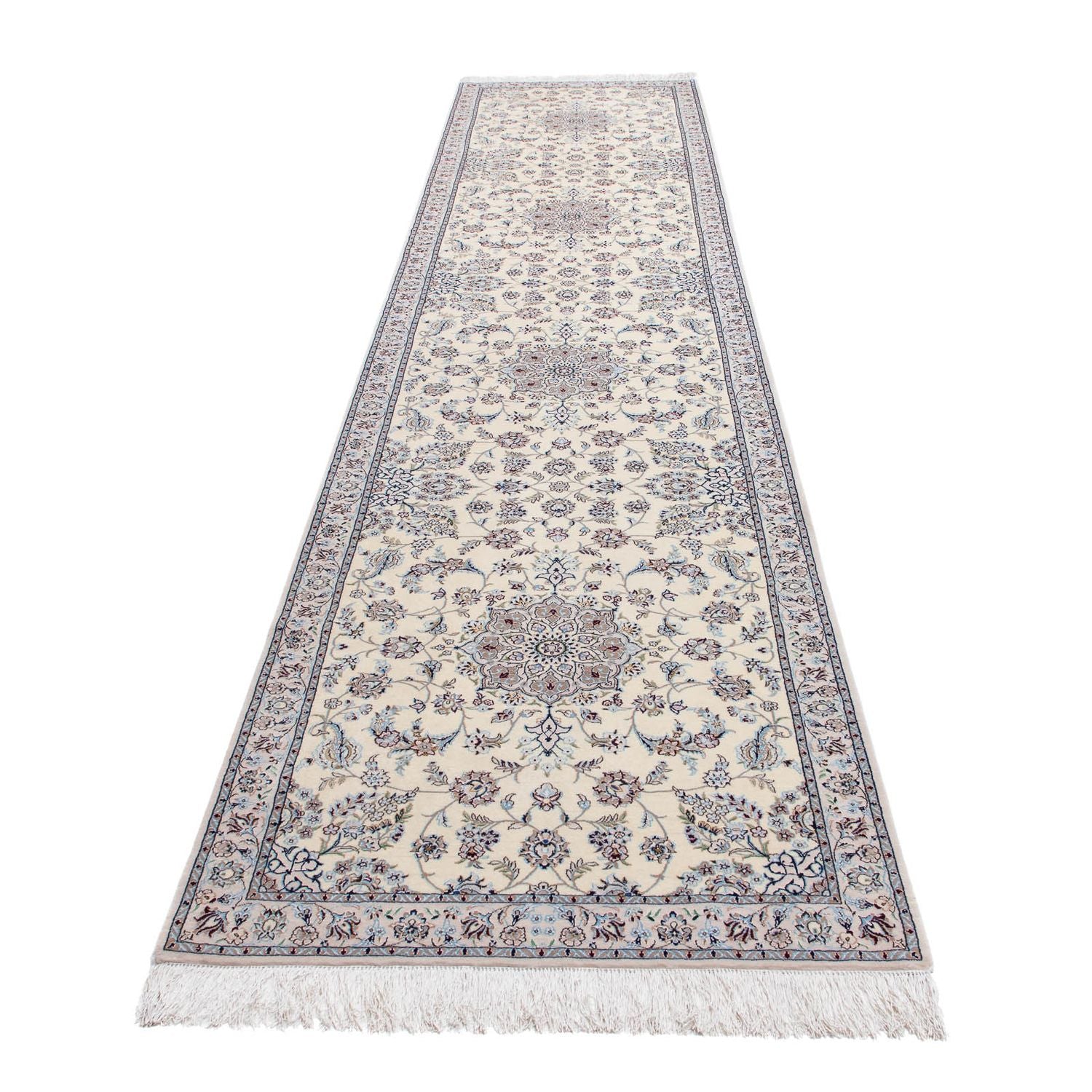 Løber Persisk tæppe - Nain - 446 x 100 cm - beige