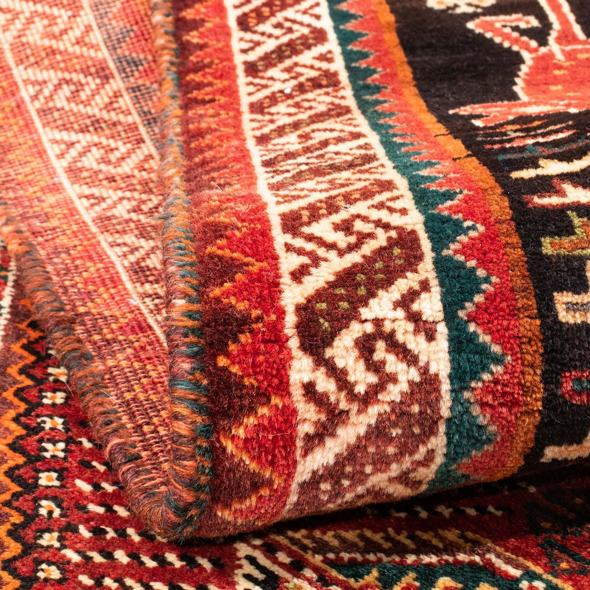 Persisk tæppe - Nomadisk - 167 x 127 cm - mørkerød