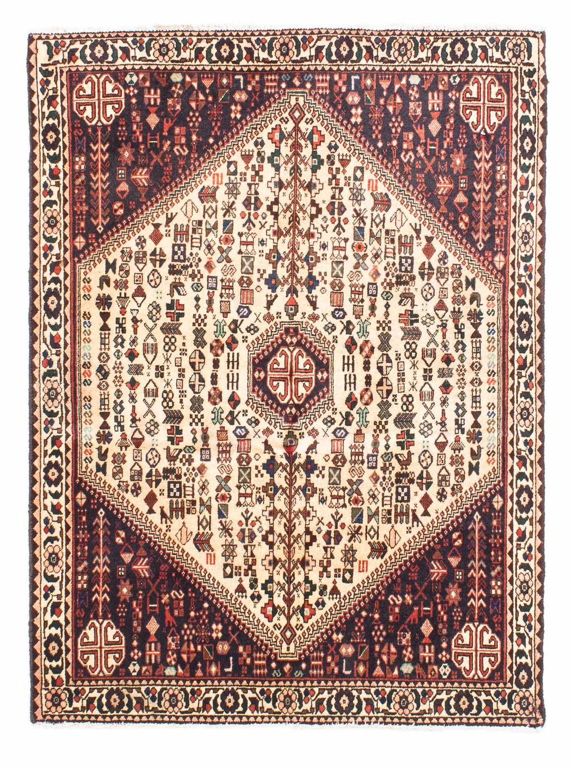 Persisk tæppe - Nomadisk - 143 x 110 cm - beige