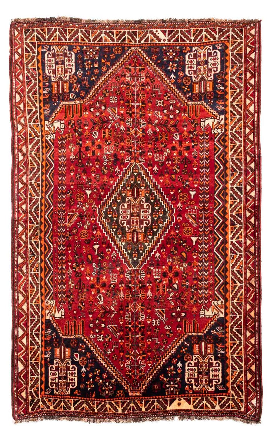 Persisk tæppe - Nomadisk - 275 x 175 cm - mørkerød