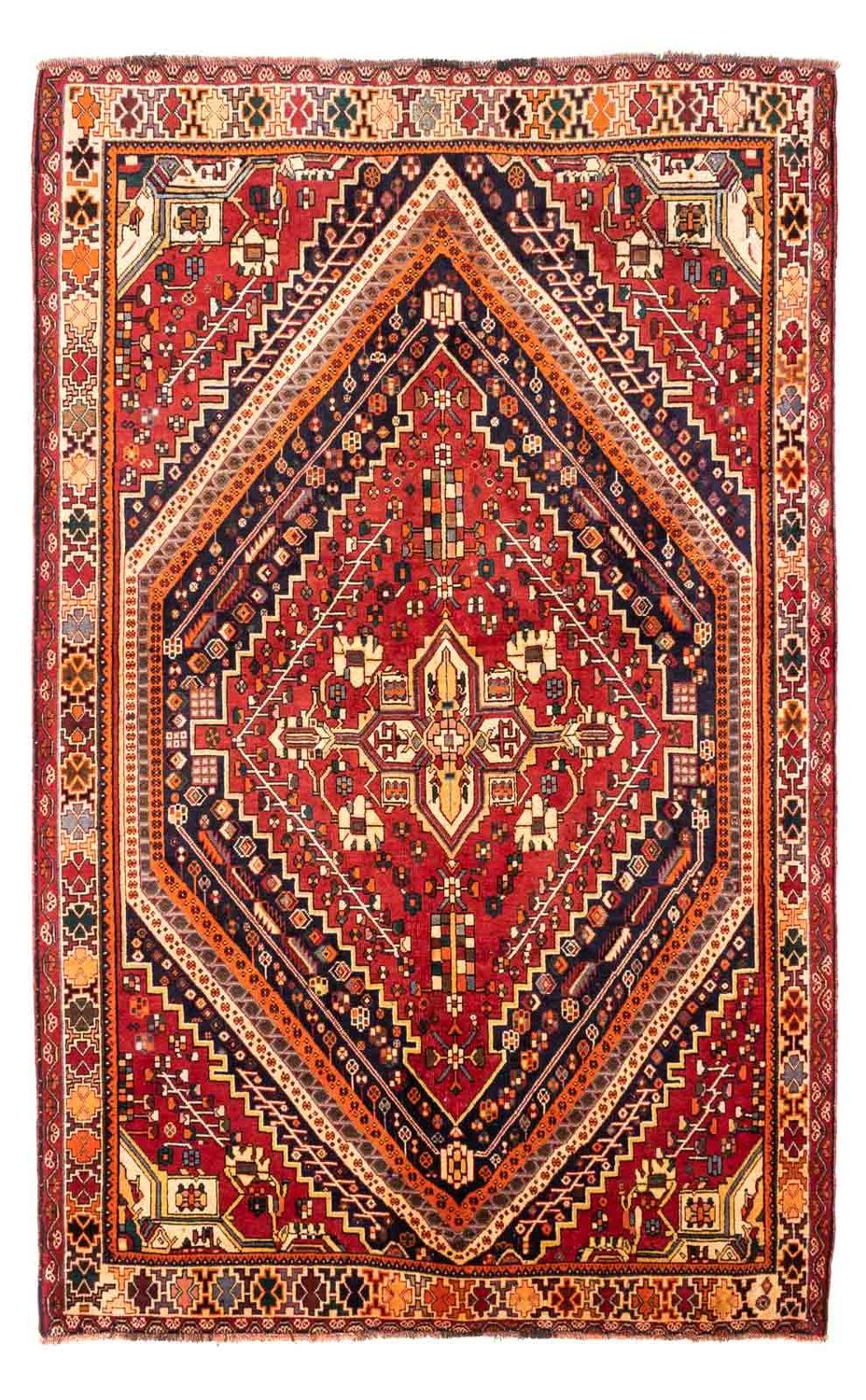 Persisk tæppe - Nomadisk - 255 x 163 cm - mørkerød