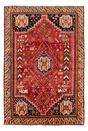 Persisk tæppe - Nomadisk - 234 x 155 cm - mørkerød