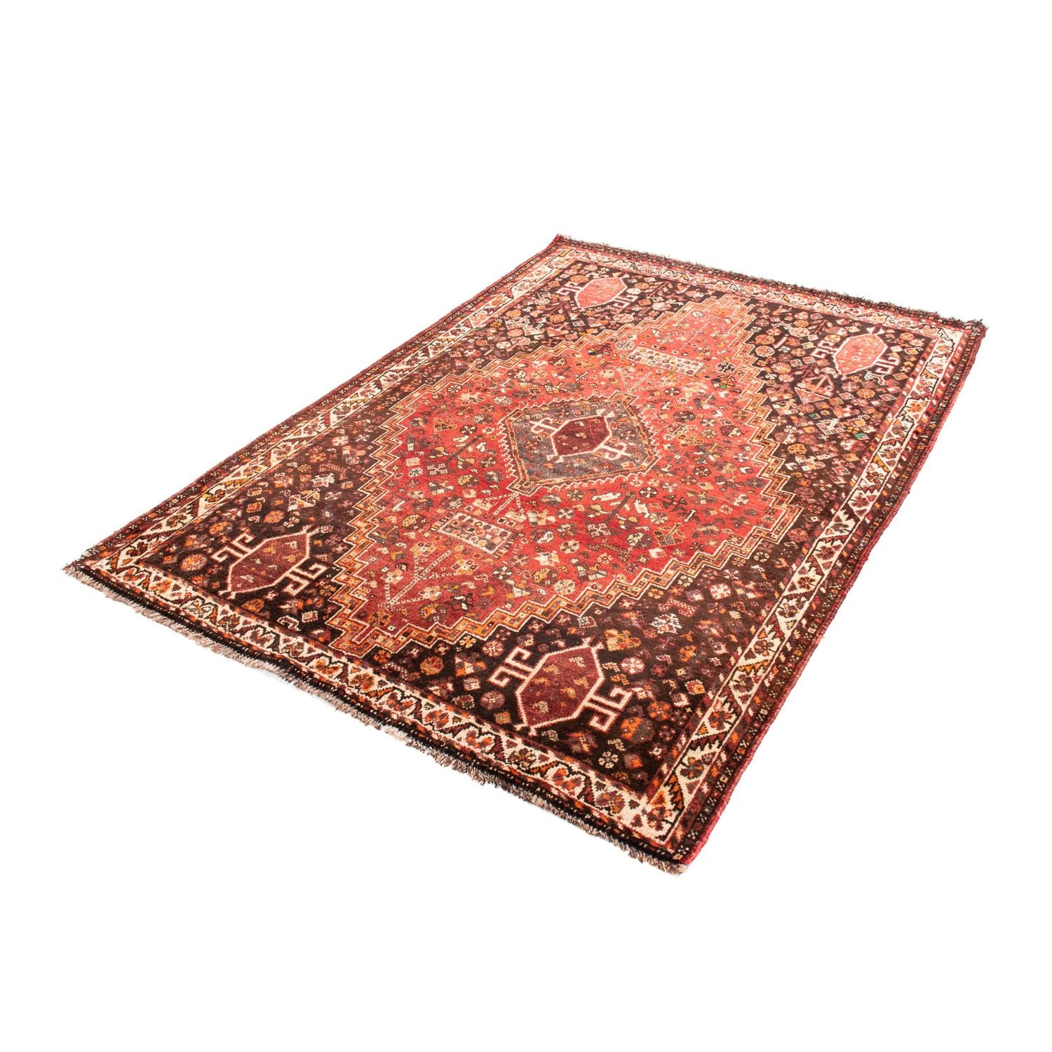 Persisk tæppe - Nomadisk - 176 x 123 cm - mørkerød