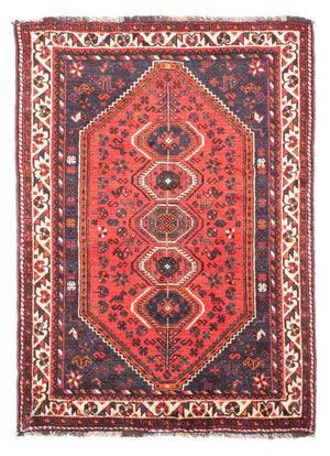 Persisk tæppe - Nomadisk - 155 x 116 cm - mørkerød