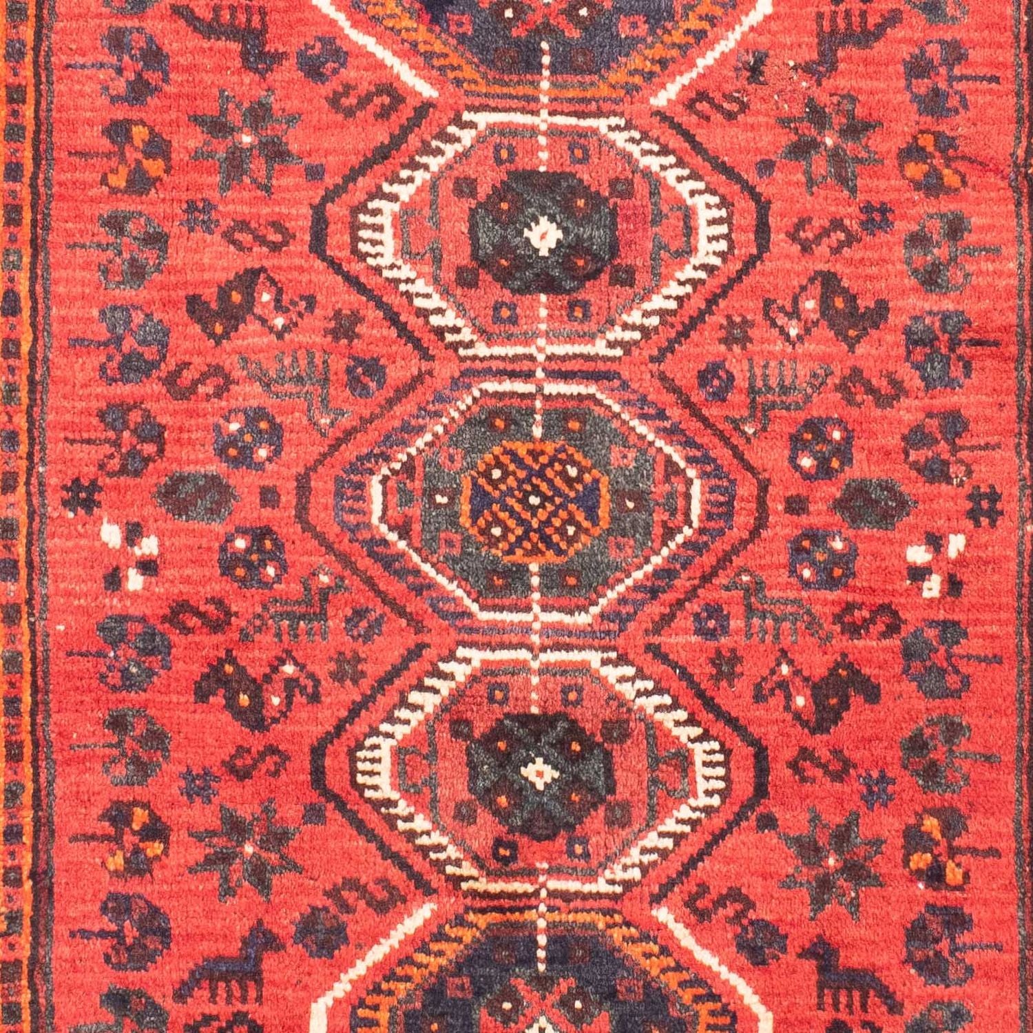 Persisk tæppe - Nomadisk - 155 x 116 cm - mørkerød