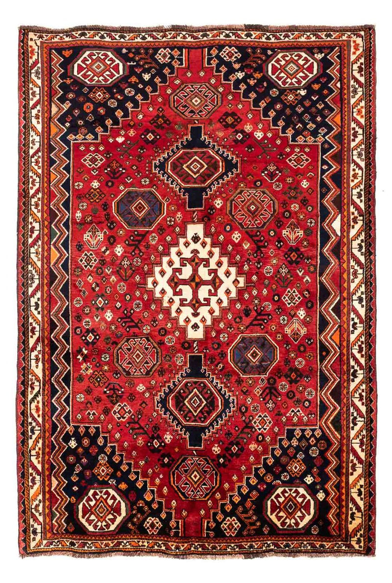 Persisk tæppe - Nomadisk - 251 x 168 cm - mørkerød