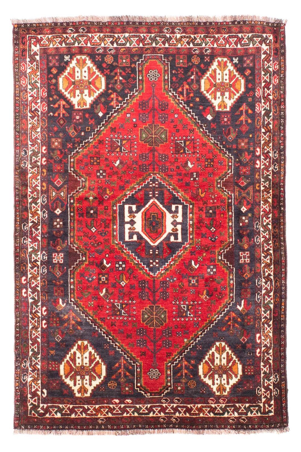 Persisk tæppe - Nomadisk - 170 x 116 cm - mørkerød