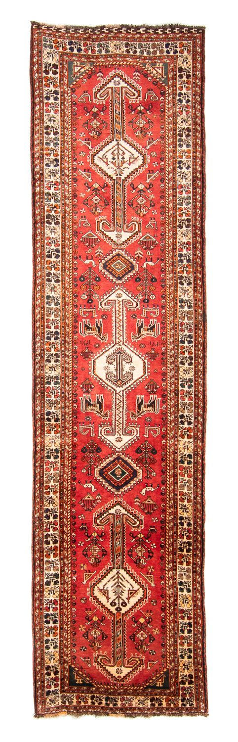 Løber Persisk tæppe - Nomadisk - 412 x 107 cm - rød