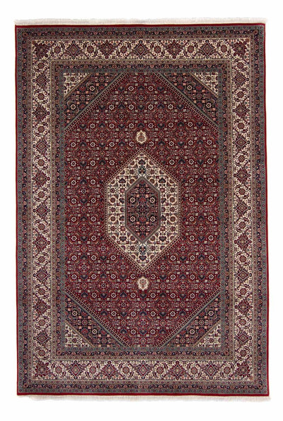 Bidjar - Takab Tæppe 202x297cm - Persisk tæppe - mørkerød