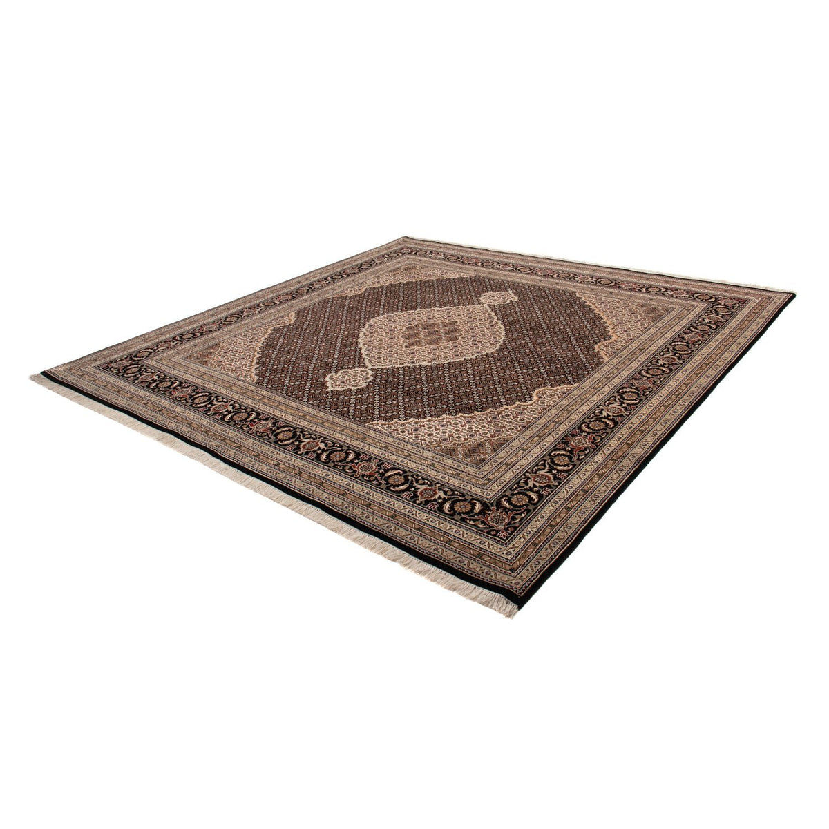 Persisk tæppe - Tabriz - 252 x 251 cm - mørkeblå