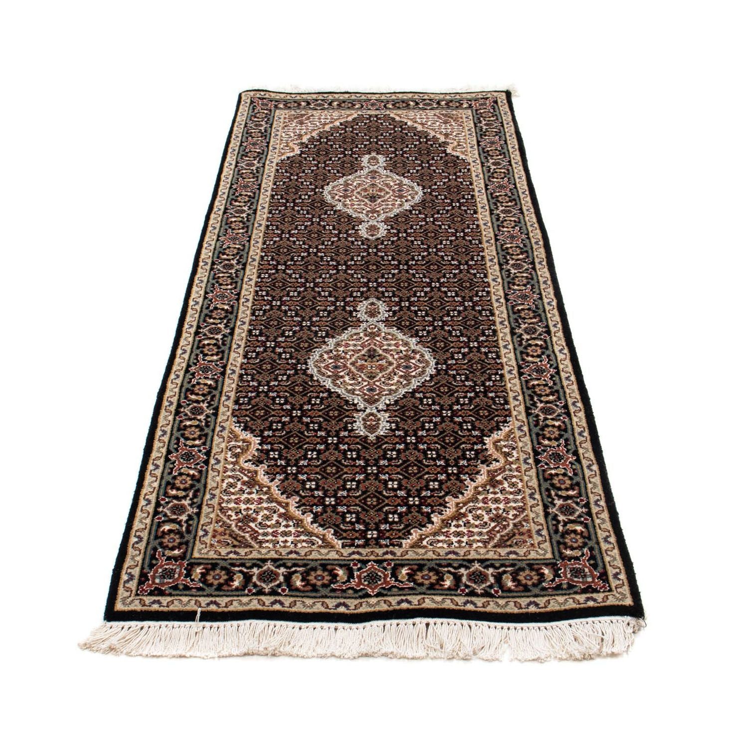Løber Persisk tæppe - Tabriz - 196 x 73 cm - mørkeblå