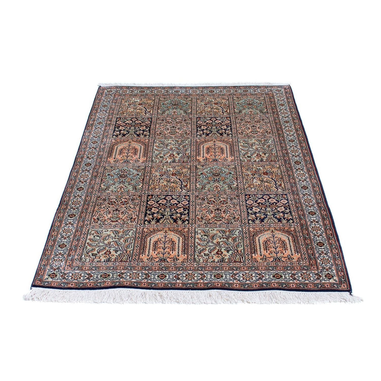 Silketæppe - Kashmir Silk - 152 x 94 cm - flerfarvet