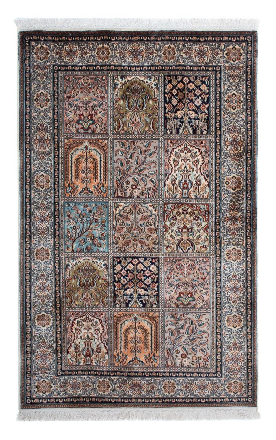 Silketæppe - Kashmir Silk - 152 x 96 cm - flerfarvet