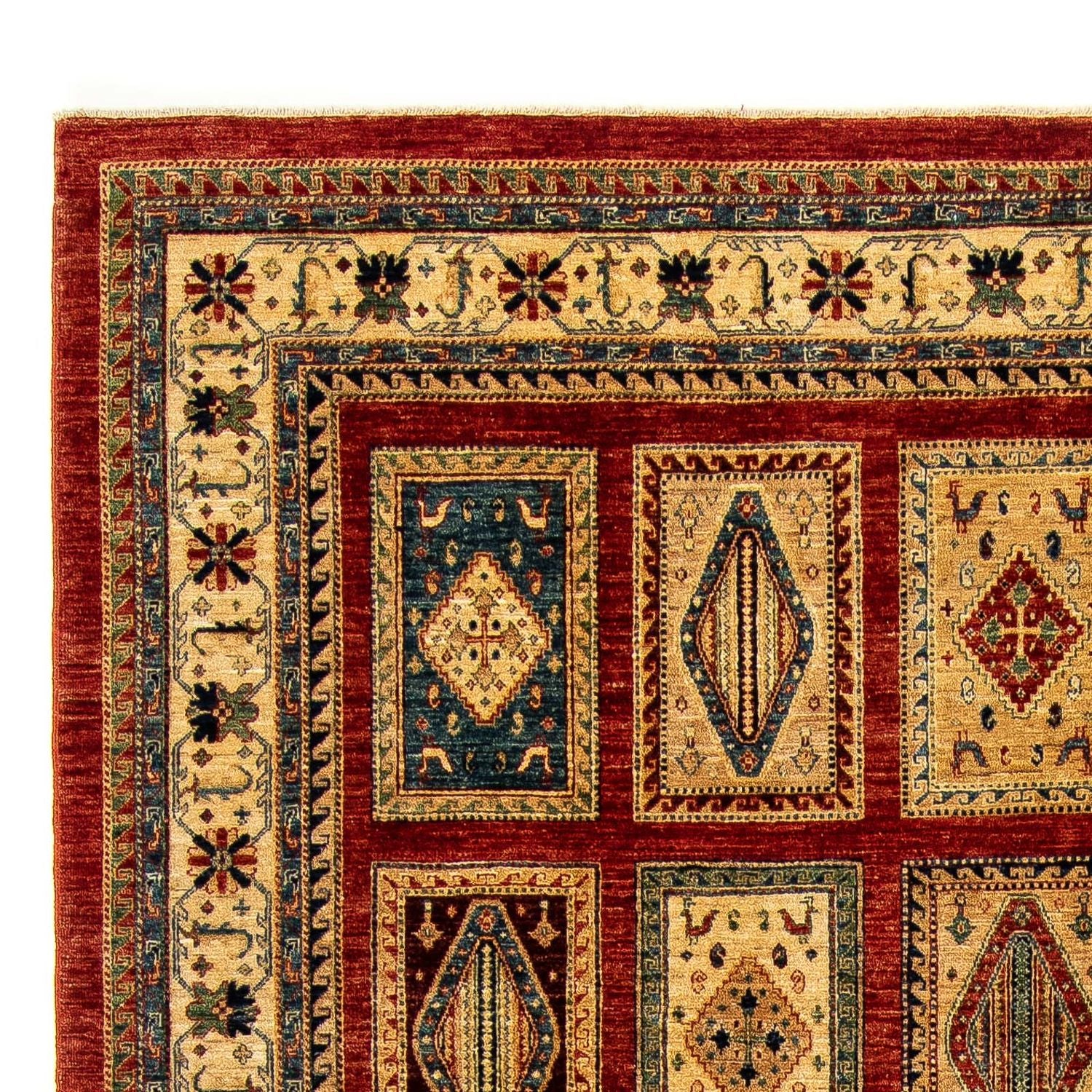 Persisk tæppe - Nomadisk - 384 x 302 cm - mørkerød