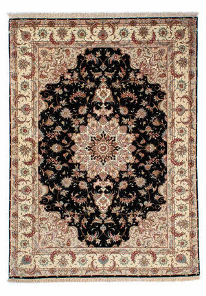 Persisk tæppe - Tabriz - 213 x 152 cm - mørkeblå