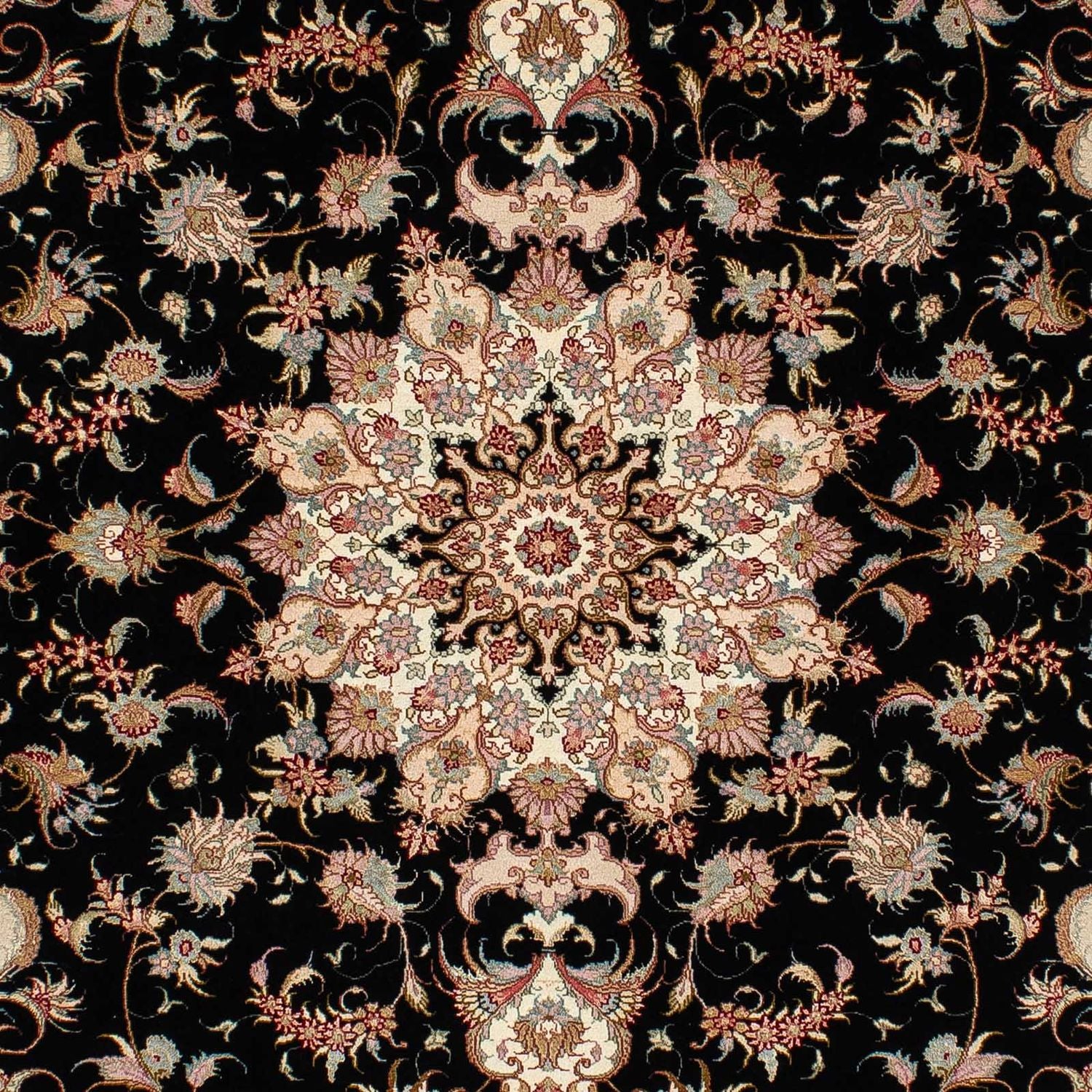 Persisk tæppe - Tabriz - 213 x 152 cm - mørkeblå