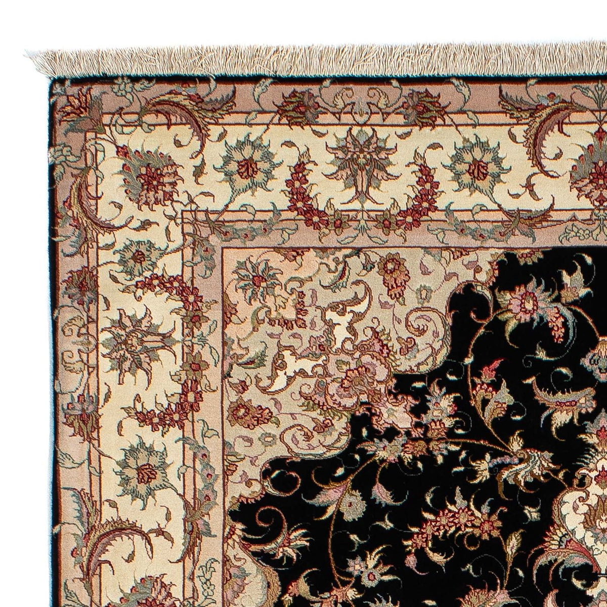 Persisk tæppe - Tabriz - 213 x 152 cm - mørkeblå