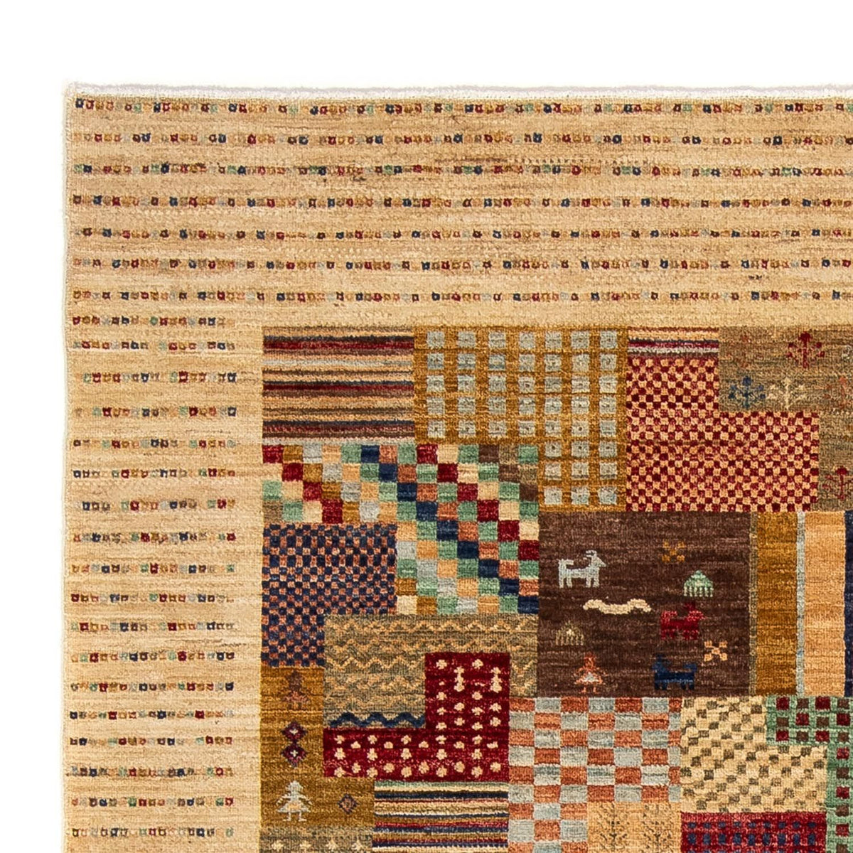 Gabbeh Tæppe - Loribaft Persisk - 238 x 170 cm - lys brun