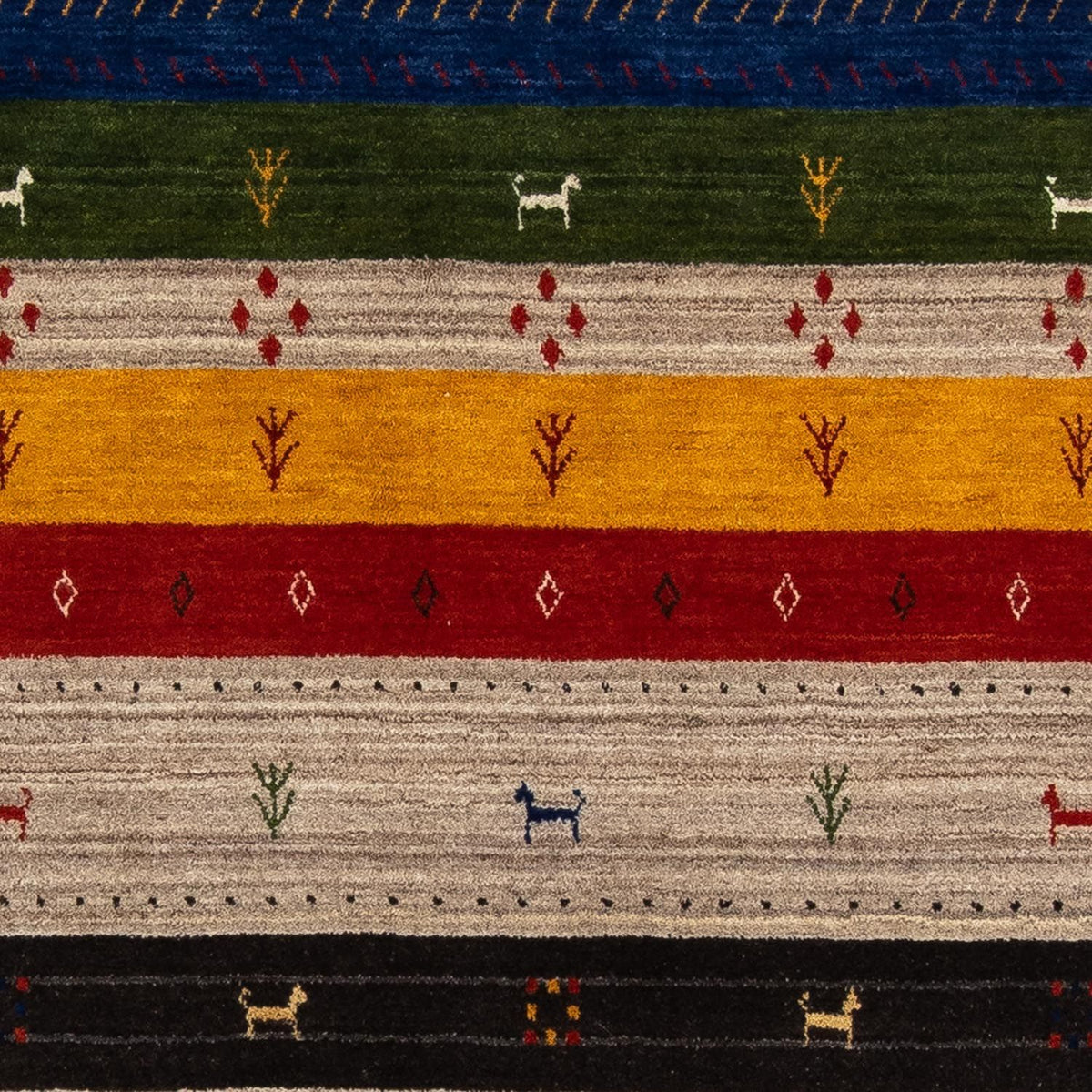 Gabbeh Tæppe - Loribaft Persisk - 202 x 142 cm - flerfarvet