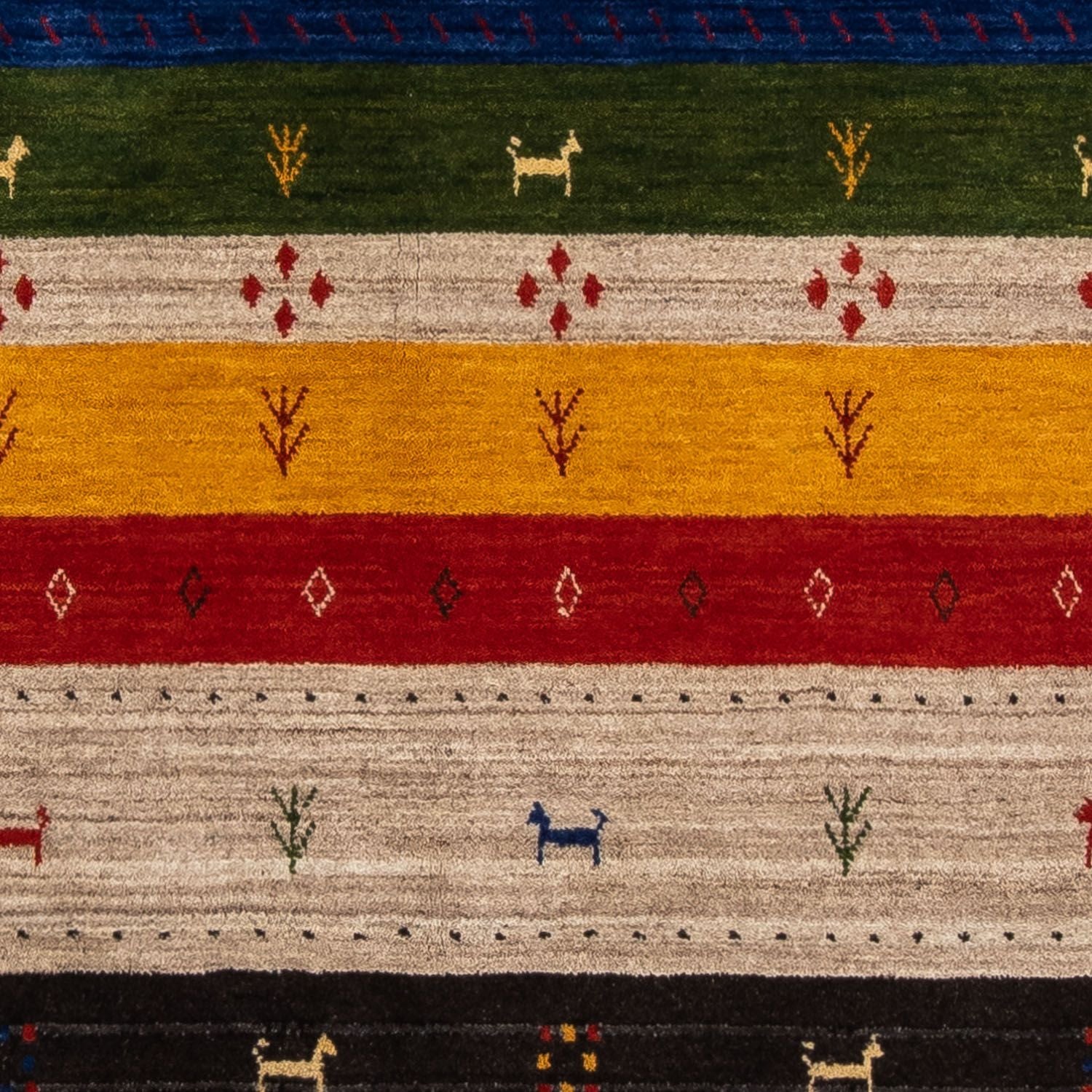 Gabbeh Tæppe - Loribaft Persisk - 202 x 143 cm - flerfarvet