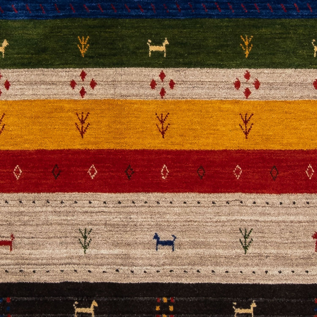 Gabbeh Tæppe - Loribaft Persisk - 202 x 143 cm - flerfarvet