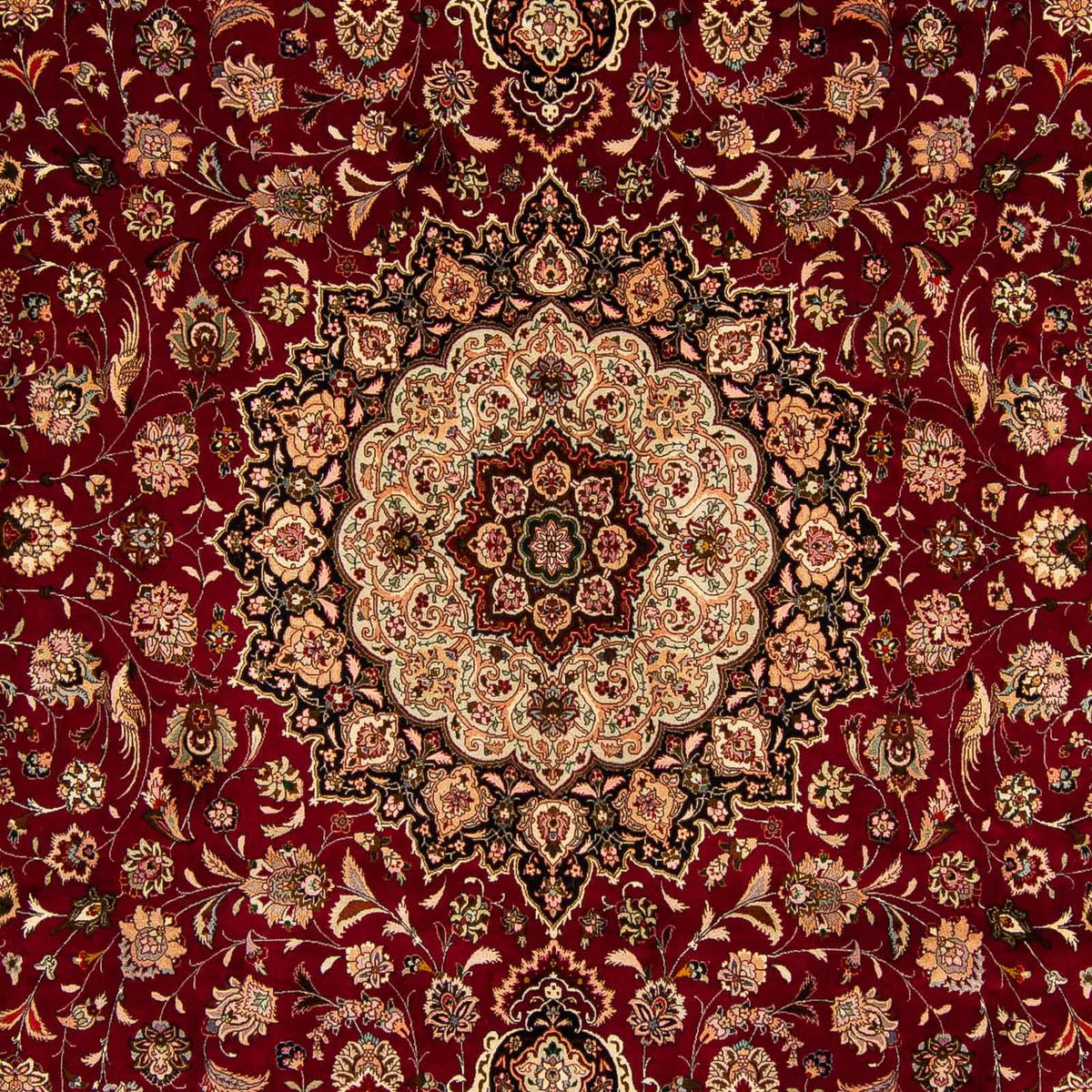Persisk tæppe - Tabriz - Royal - 393 x 298 cm - mørkerød
