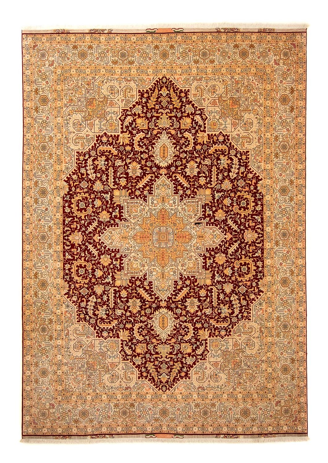 Persisk tæppe - Tabriz - Royal - 360 x 253 cm - mørkerød