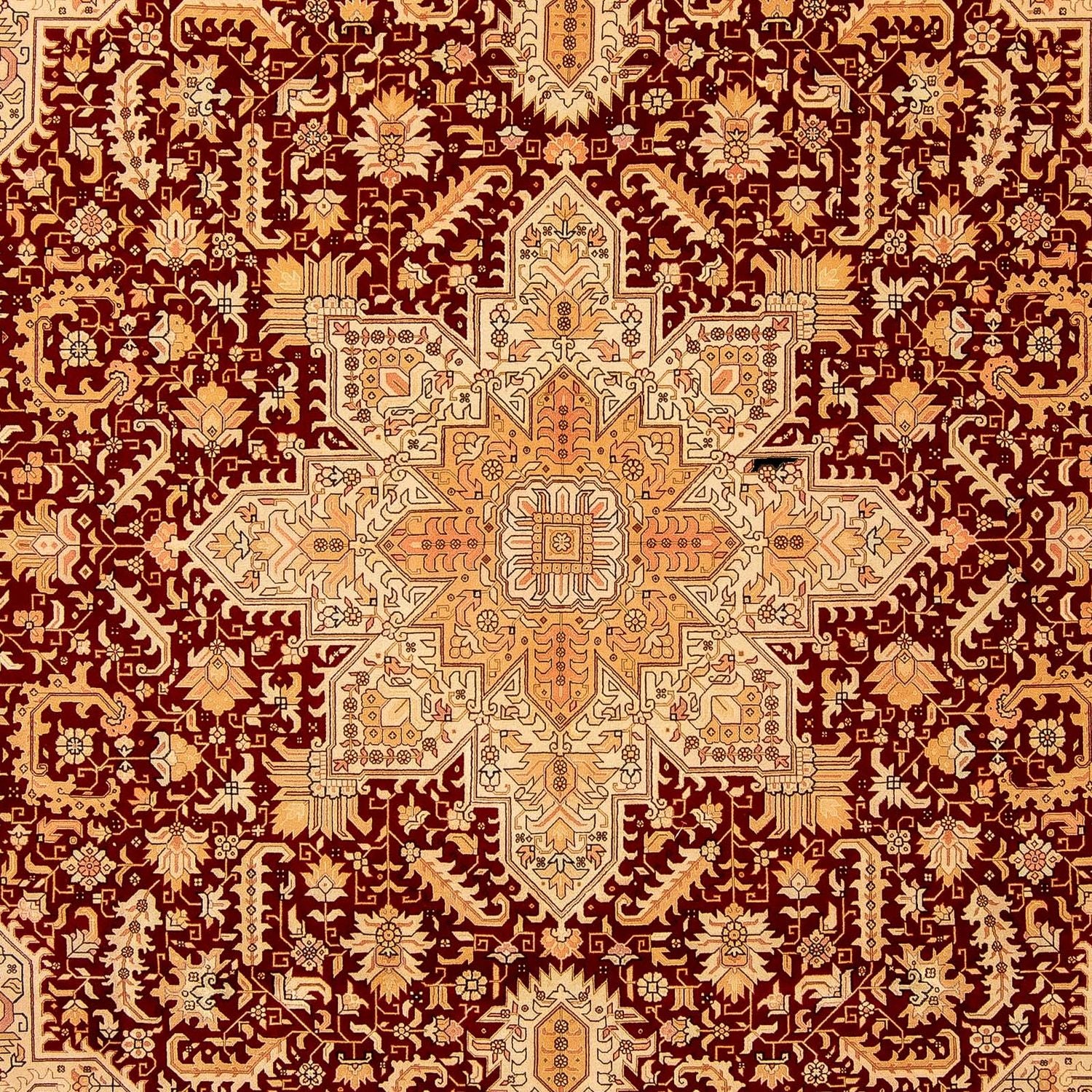 Persisk tæppe - Tabriz - Royal - 360 x 253 cm - mørkerød
