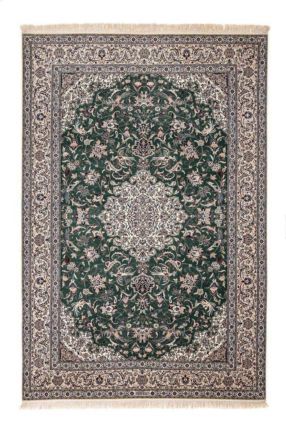 Persisk tæppe - Nain - Premium - 307 x 206 cm - grøn