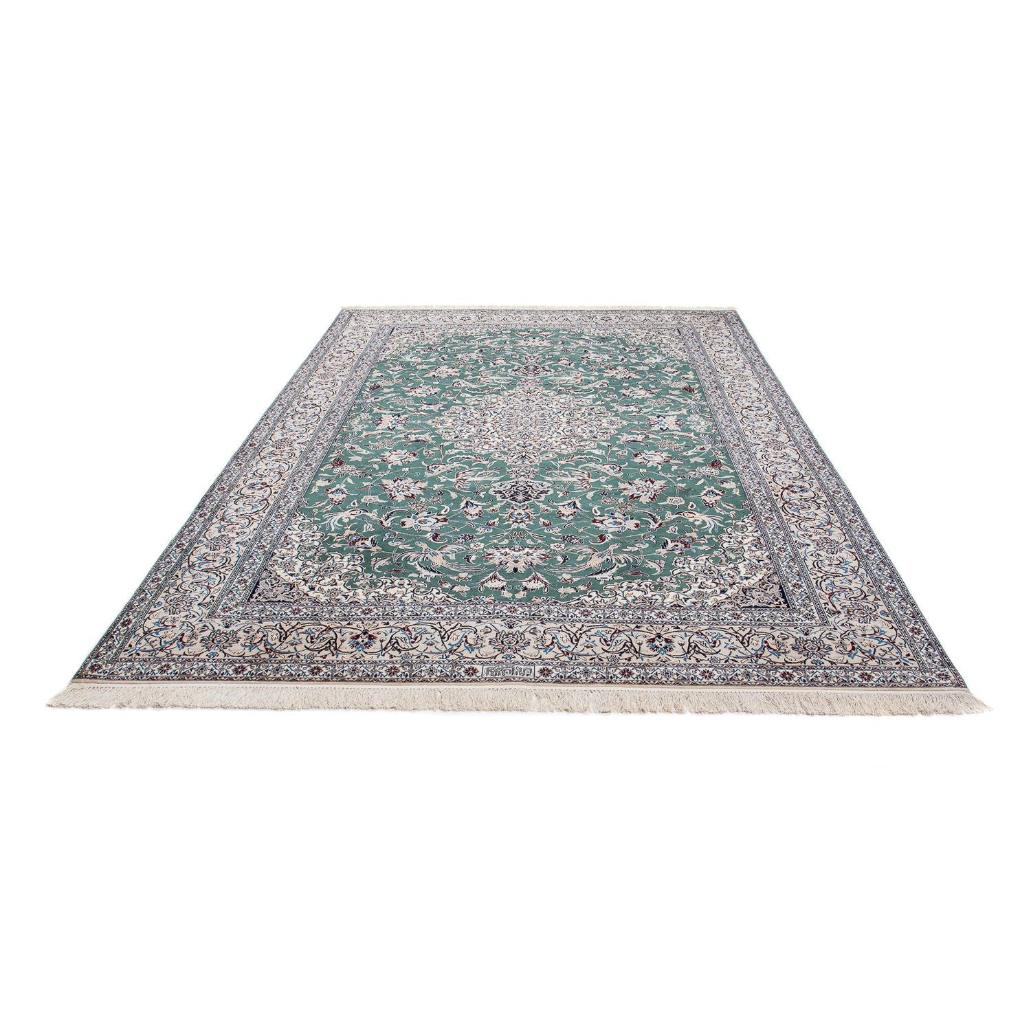 Persisk tæppe - Nain - Premium - 307 x 206 cm - grøn