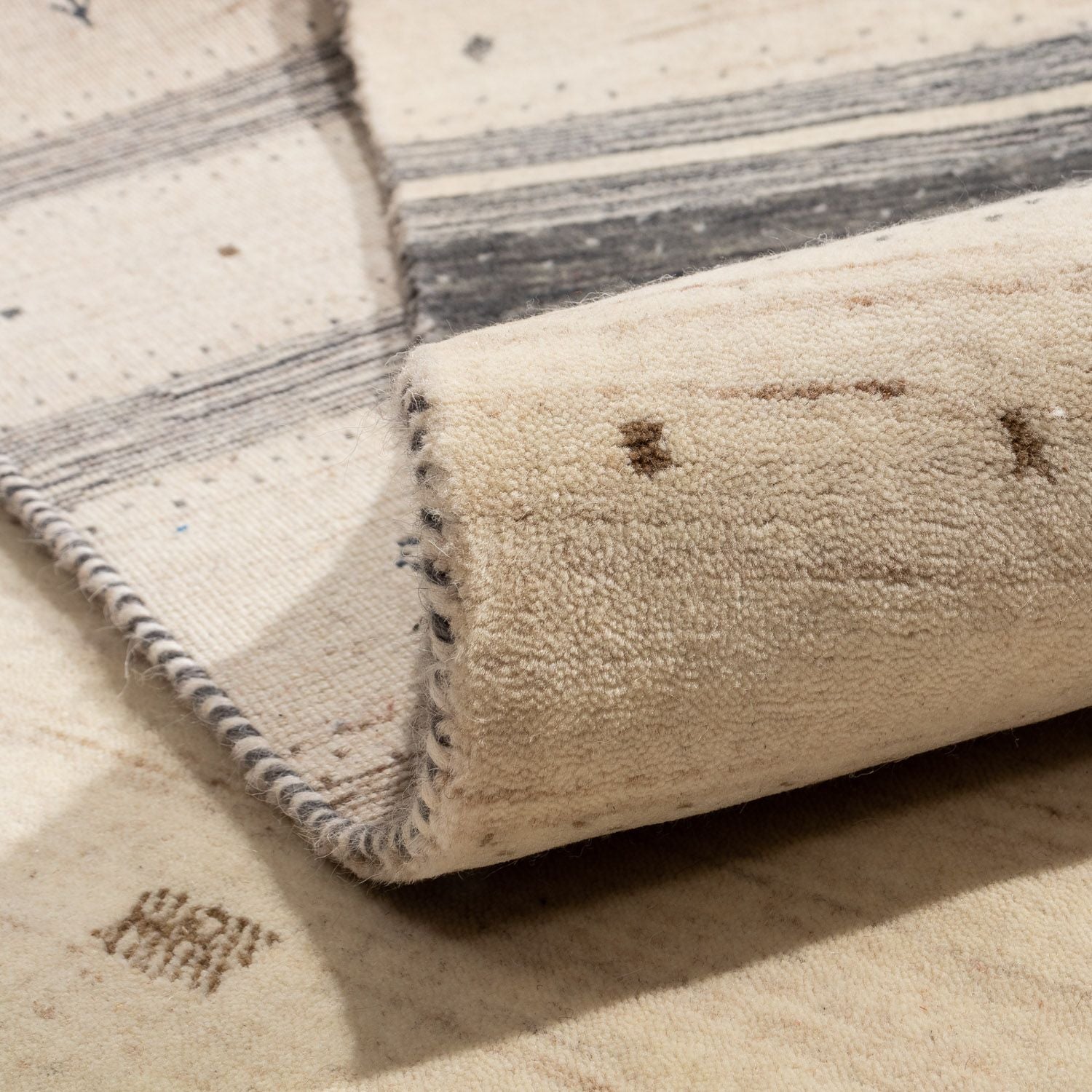Gabbeh Tæppe - Loribaft Persisk - 303 x 201 cm - beige