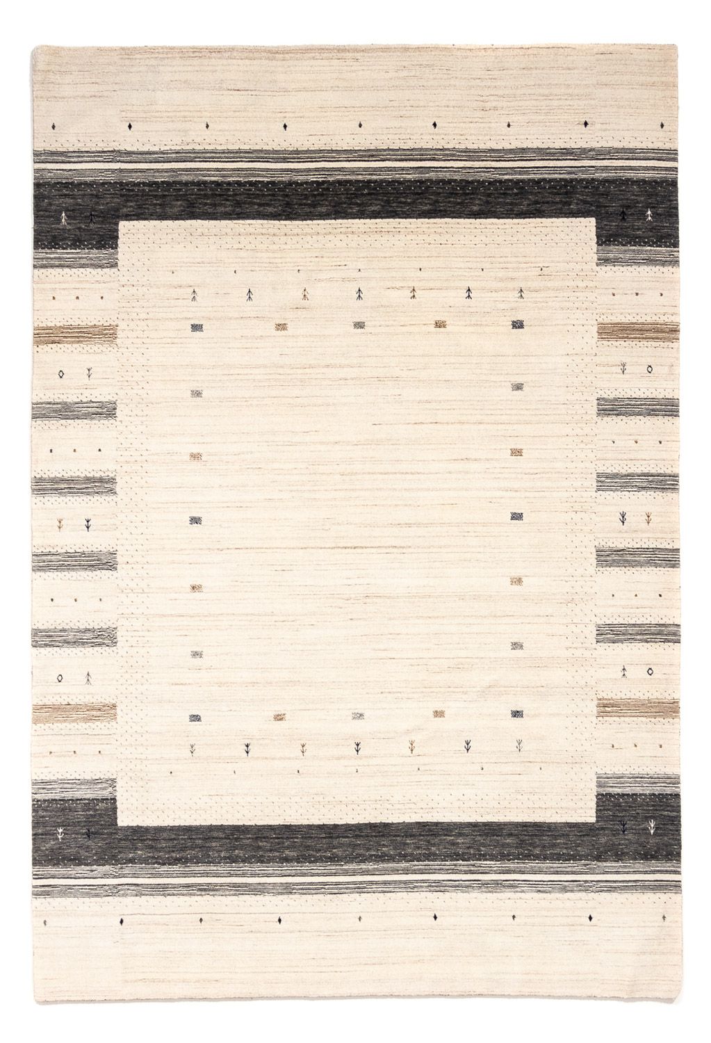 Gabbeh Tæppe - Loribaft Persisk - 304 x 207 cm - beige