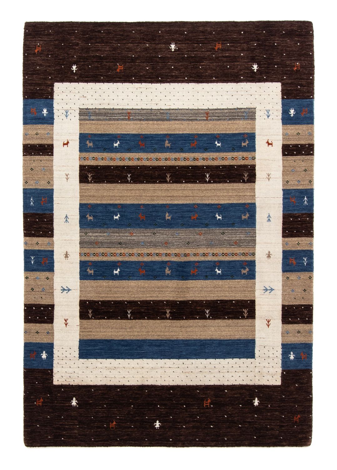 Gabbeh Tæppe - Loribaft Persisk - 206 x 141 cm - brun