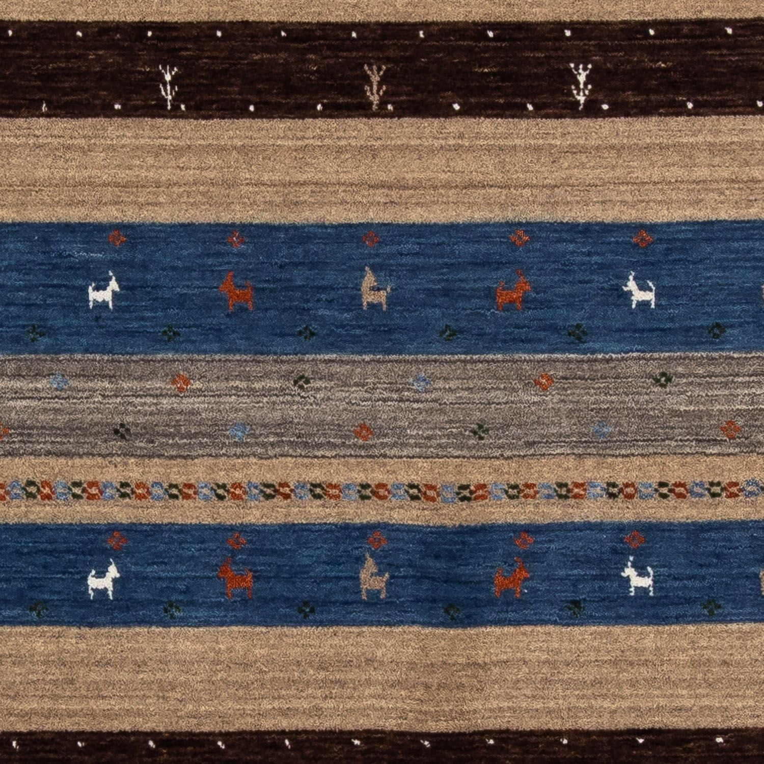 Gabbeh Tæppe - Loribaft Persisk - 206 x 141 cm - brun