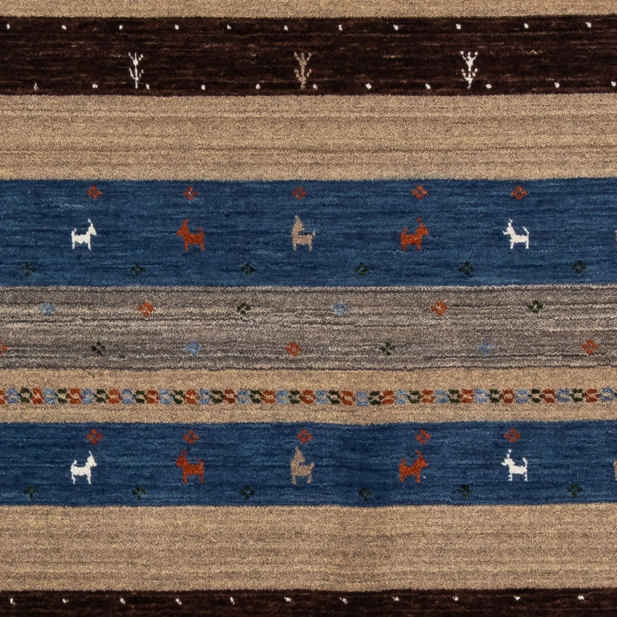 Gabbeh Tæppe - Loribaft Persisk - 206 x 141 cm - brun