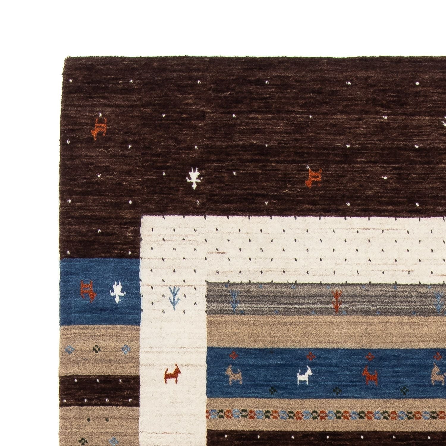 Gabbeh Tæppe - Loribaft Persisk - 206 x 141 cm - brun