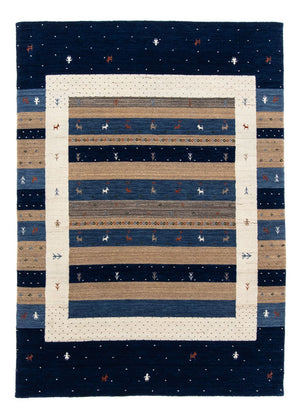 Gabbeh Tæppe - Loribaft Persisk - 201 x 144 cm - mørkeblå