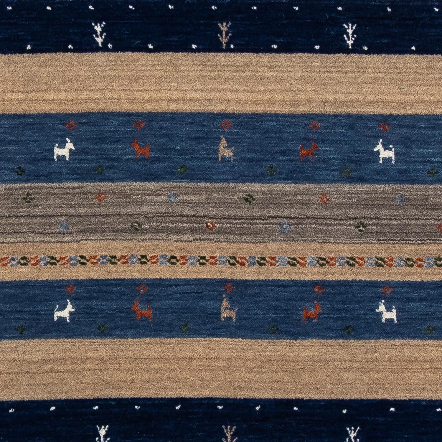 Gabbeh Tæppe - Loribaft Persisk - 201 x 144 cm - mørkeblå