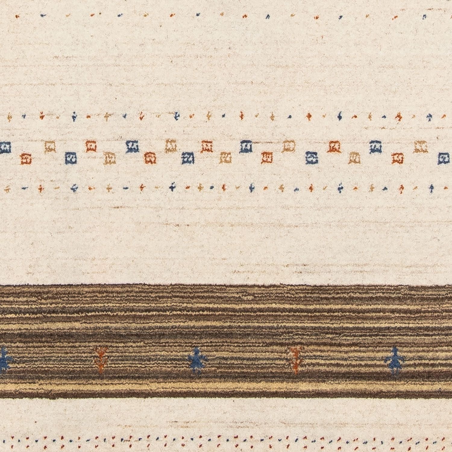 Gabbeh Tæppe - Loribaft Persisk - 205 x 142 cm - mørkebrun