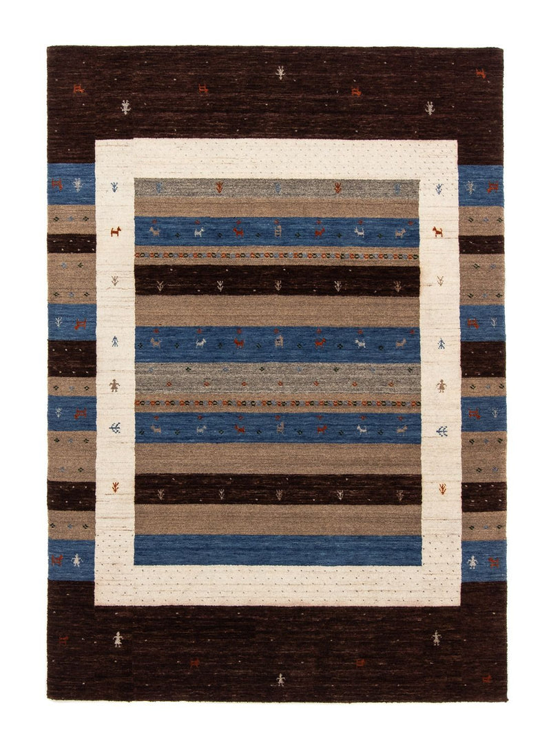 Gabbeh Tæppe - Loribaft Persisk - 204 x 142 cm - mørkeblå