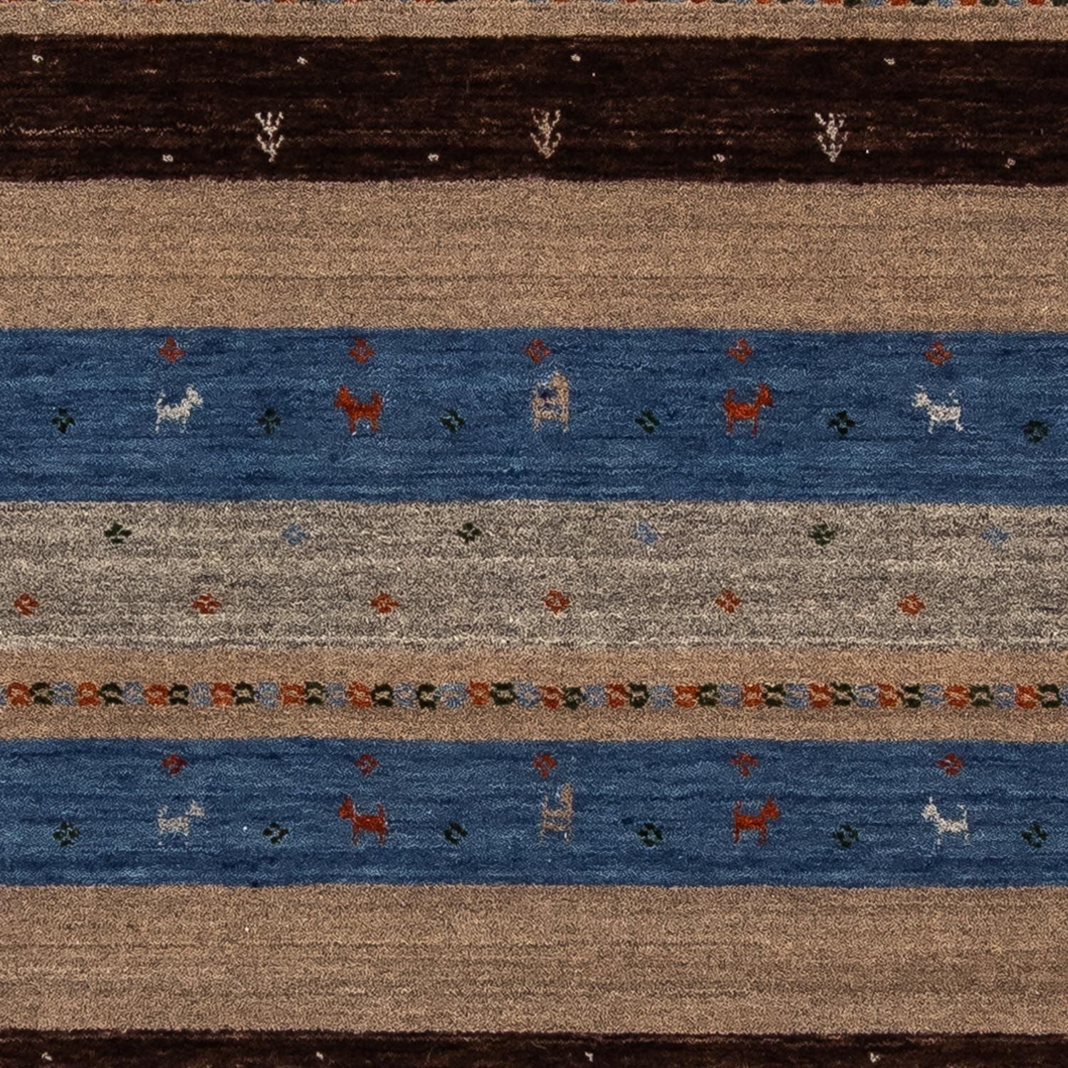 Gabbeh Tæppe - Loribaft Persisk - 204 x 142 cm - mørkeblå