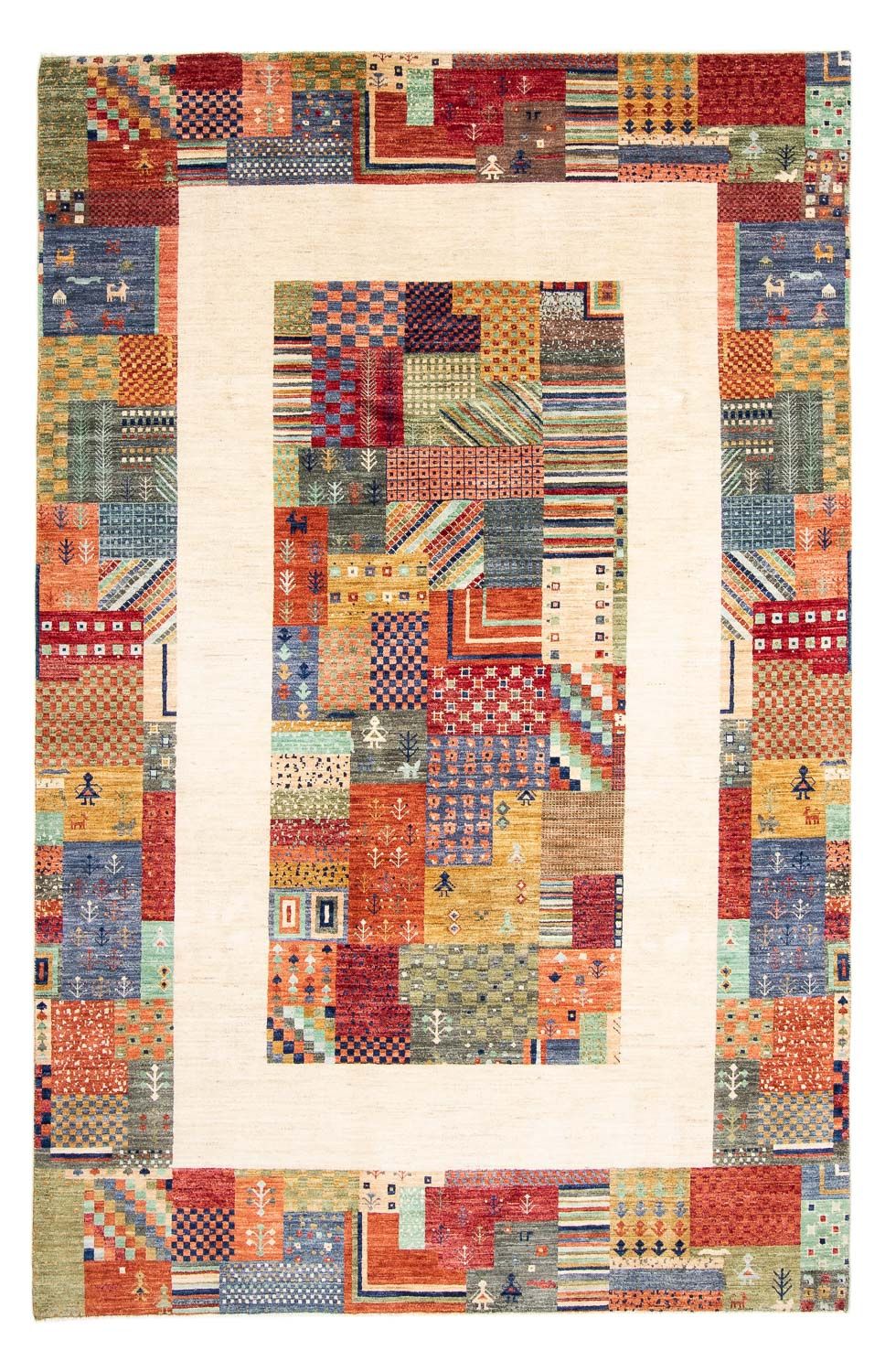 Gabbeh Tæppe - Loribaft Persisk - 291 x 198 cm - flerfarvet