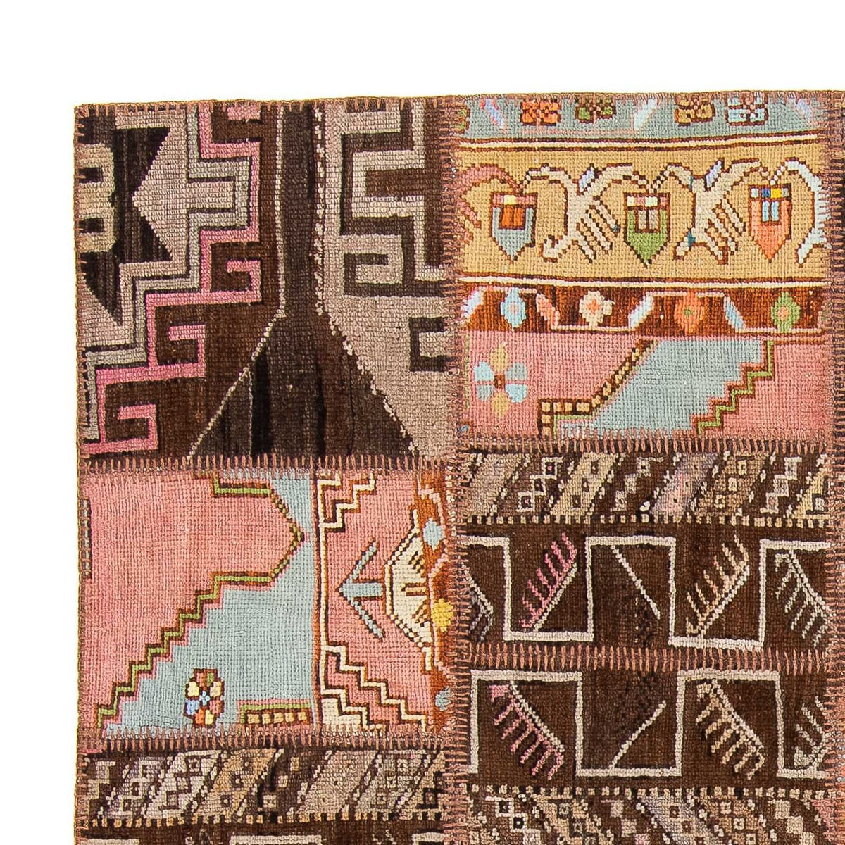 Patchwork-tæppe 173x241cm - Uldtæppe