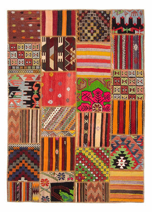 Patchwork-tæppe - 236 x 169 cm - flerfarvet