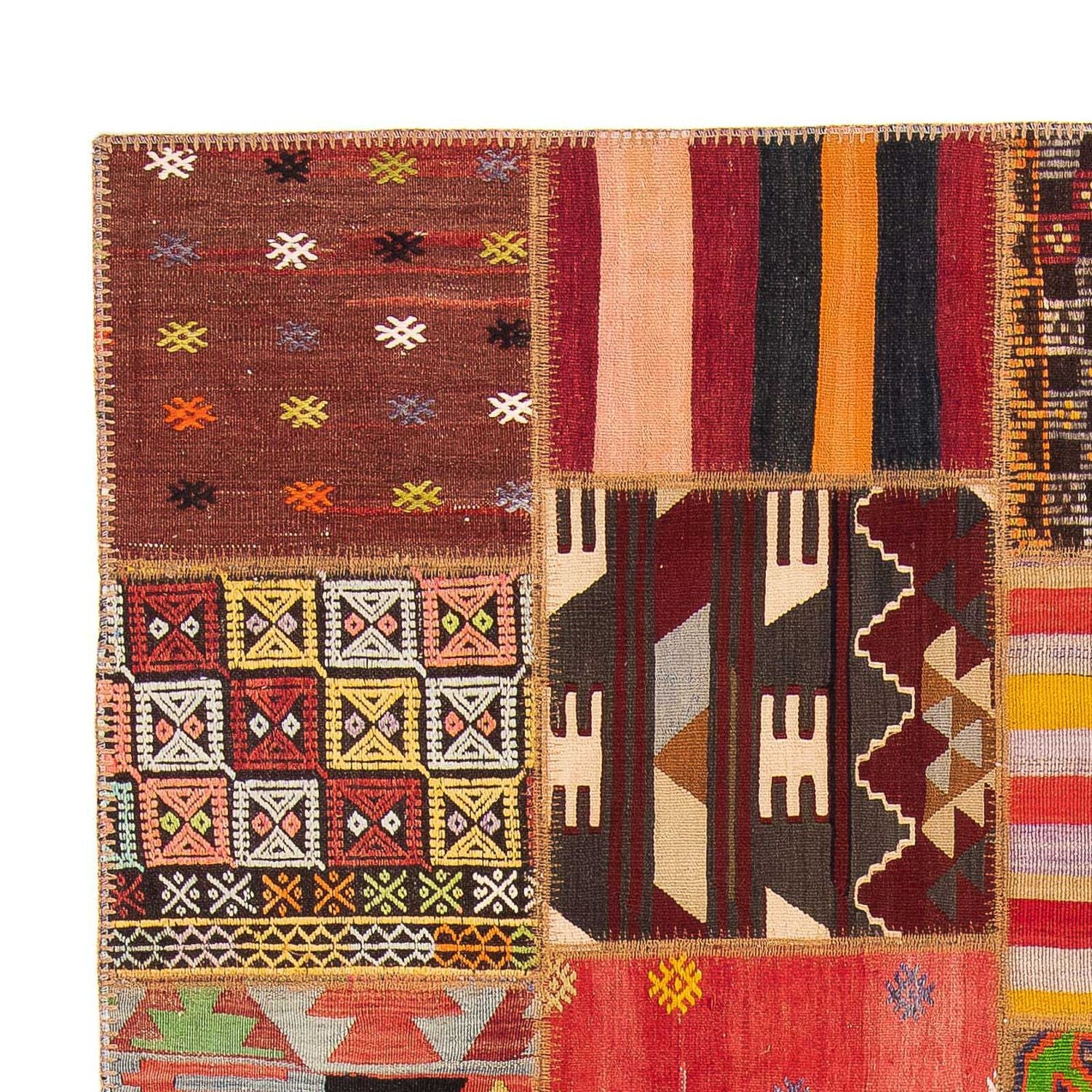Patchwork-tæppe - 236 x 169 cm - flerfarvet