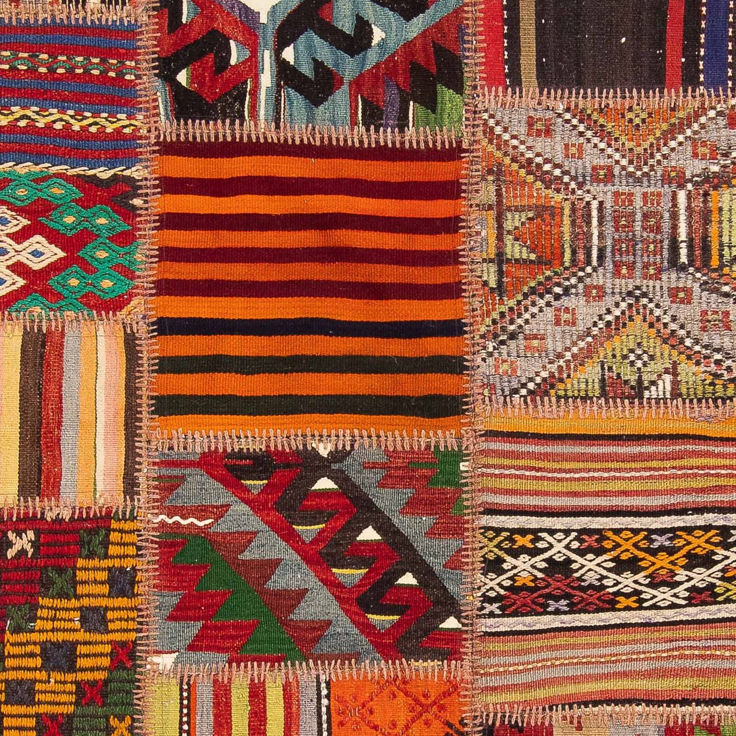 Patchwork-tæppe - 238 x 168 cm - flerfarvet